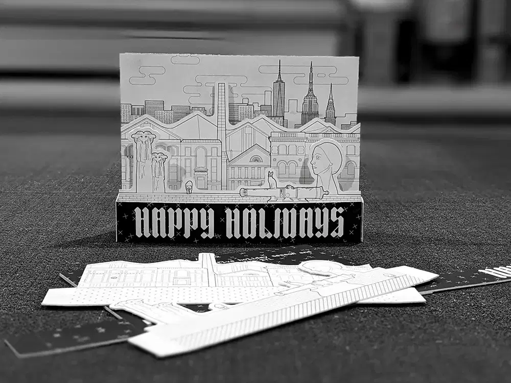 Digitally cut holiday card